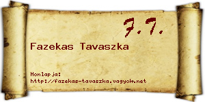 Fazekas Tavaszka névjegykártya